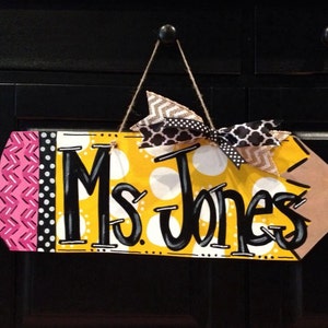 Pencil Door Hanger, School Door Hanger