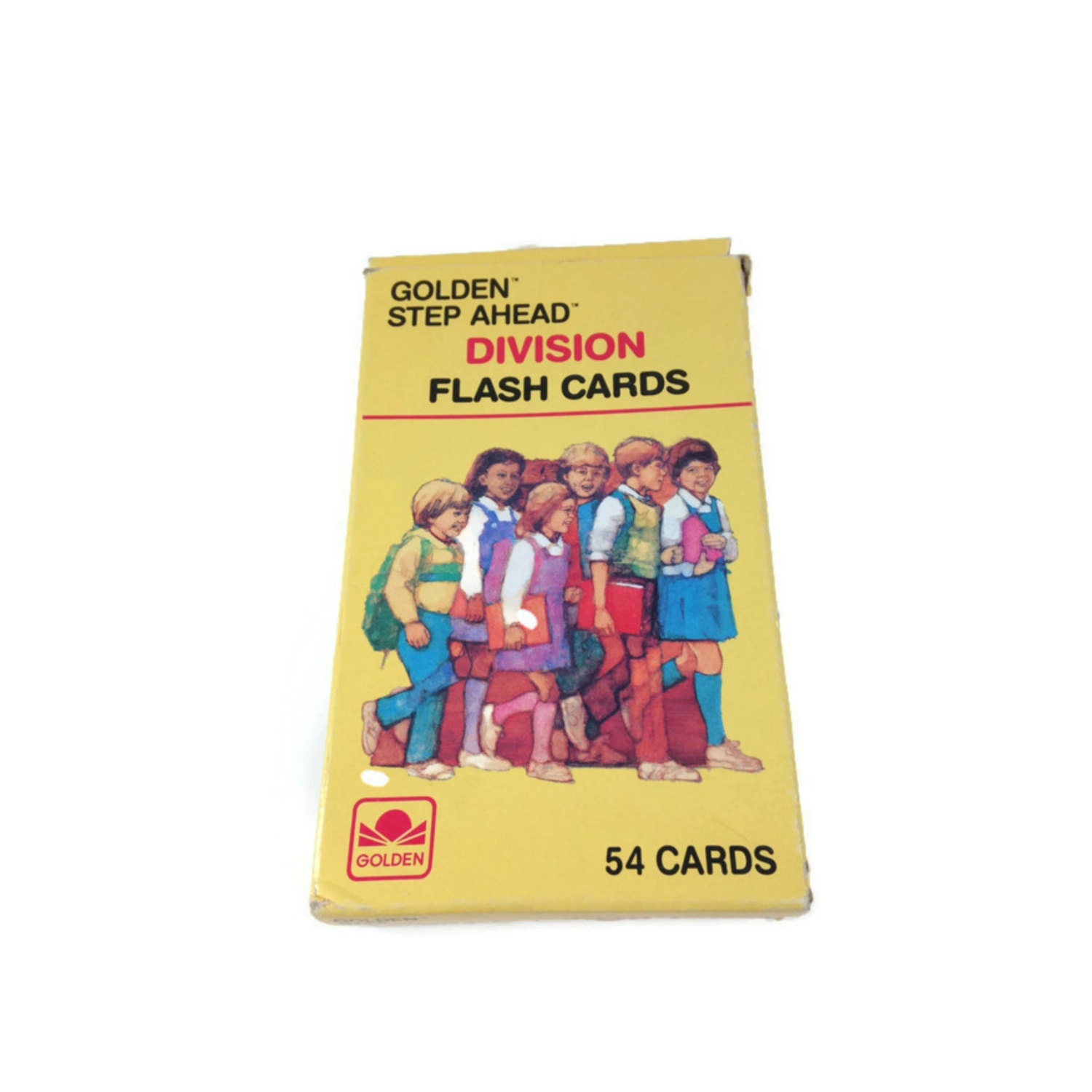 Vintage Flash Cards, Math Flash Cards, Division Flash Cards,golden Step