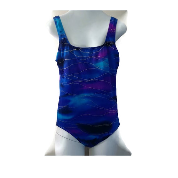 Vintage Robby Len Swimfashions One Piece Swimsuit Color Splash