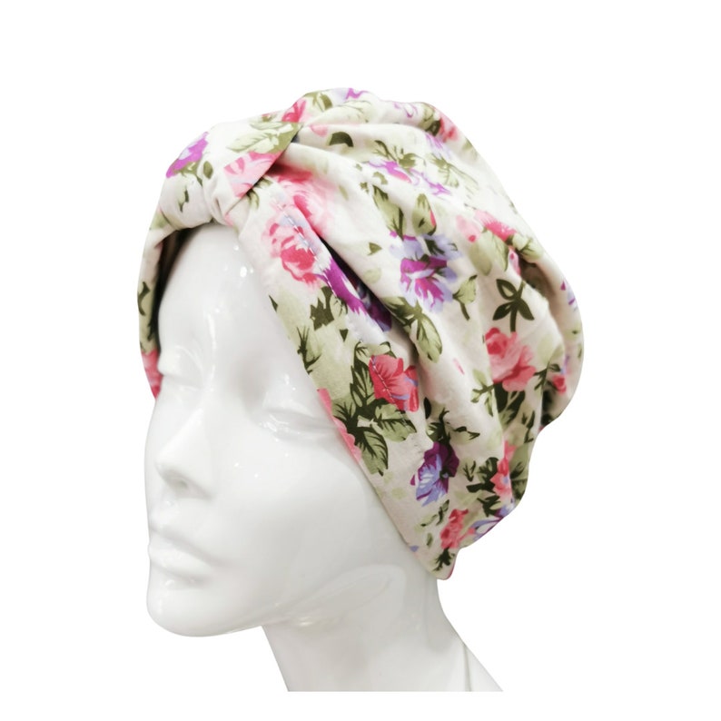 Satin Lined Turban Headwrap Chemo headwear alopecia cap D