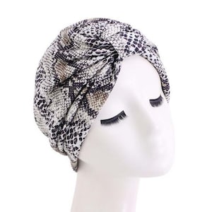 Satin Lined Turban Headwrap Chemo headwear alopecia cap G