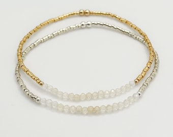Dainty Citrine Bracelet: November Birthstone, Sterling Silver & Gold-Filled
