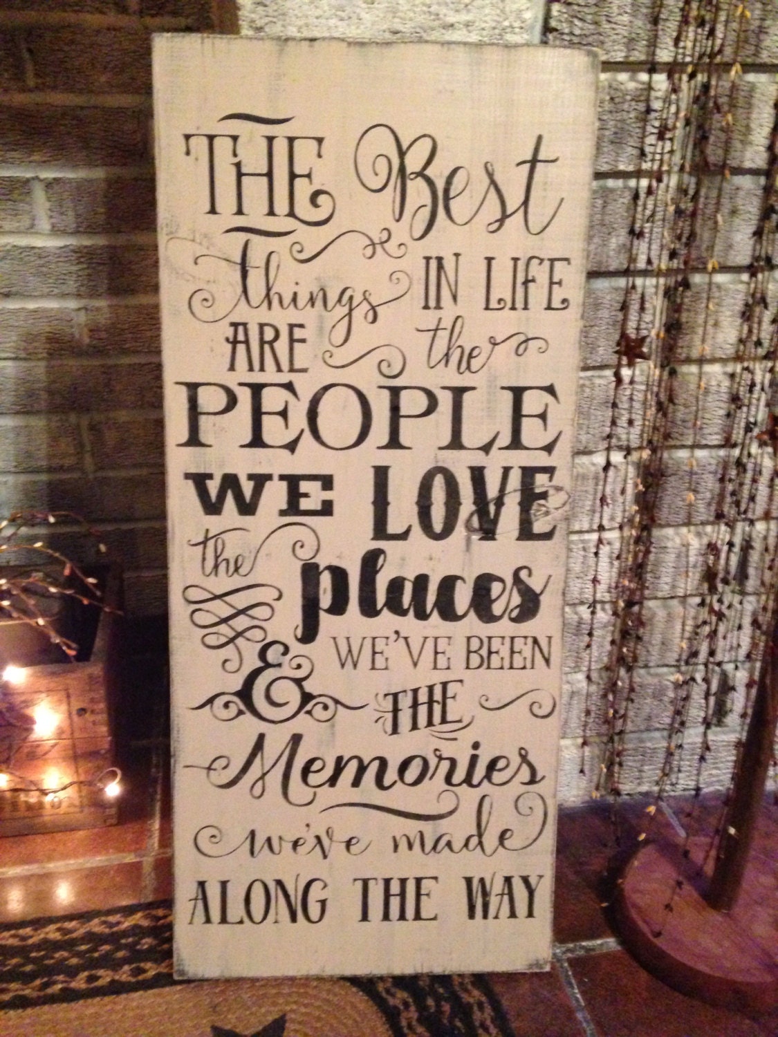 Primitive wooden distressed sign the Best things in life | Etsy