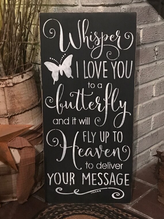 Whisper I Love You To A Butterfly Wooden Memory Sign Plaque Etsy