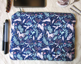 Pouch, small pouch, pouch bag for unicorns fabric