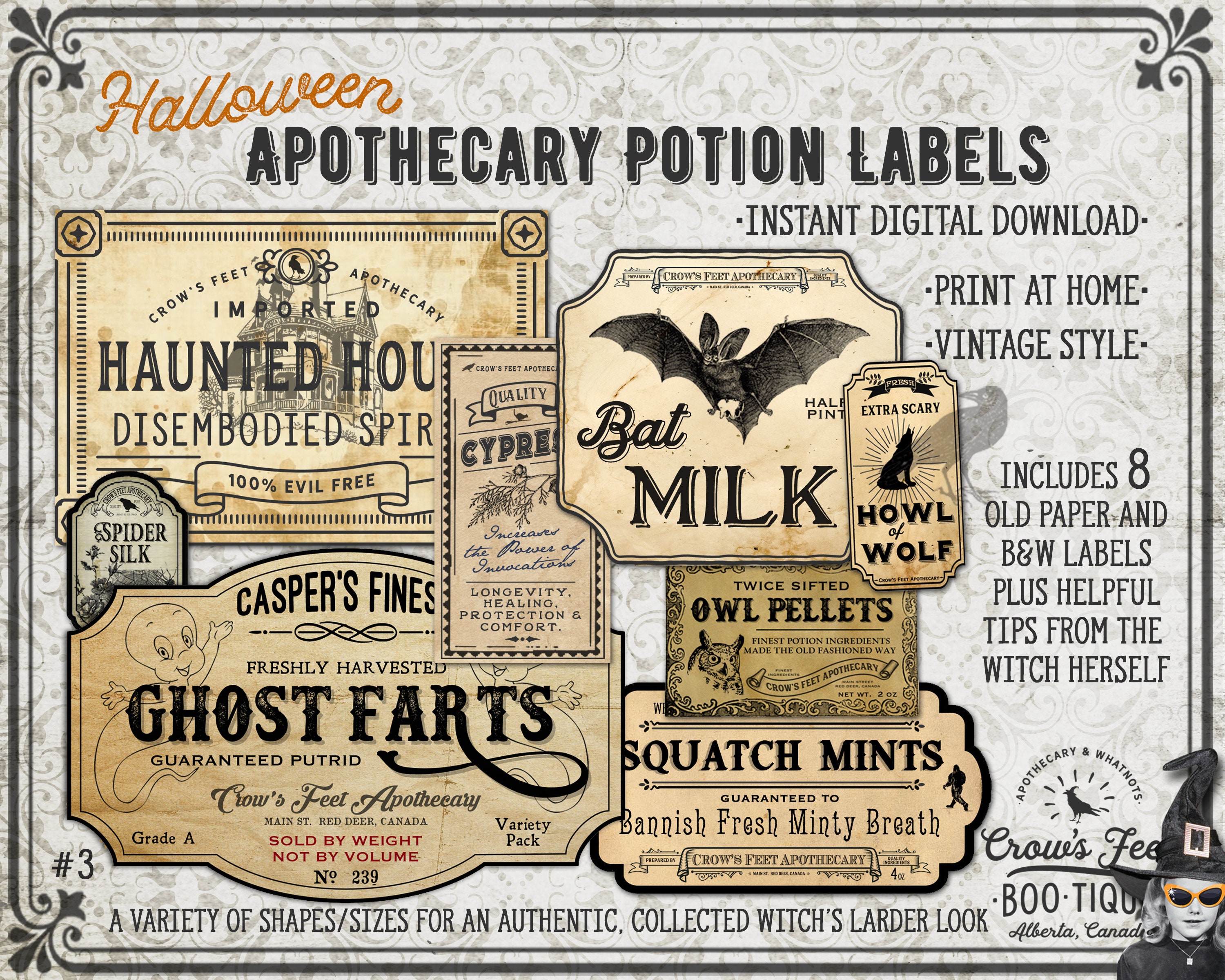 halloween apothecary labels