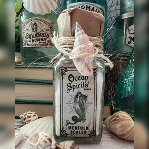 Vintage Look Mermaid & Ocean Potion Labels 75, Halloween Apothecary Labels for Jars, Printable image 7