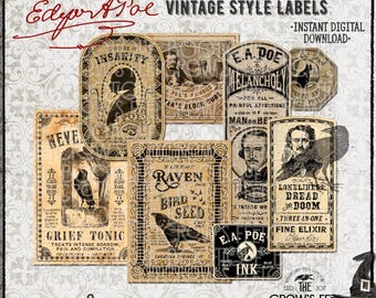Poe Apothecary Style Potion Labels #93, Printable