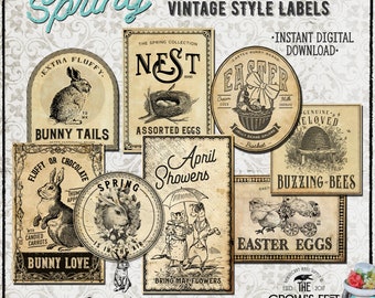 Vintage Look Spring & Easter Jar Labels #44, Printable