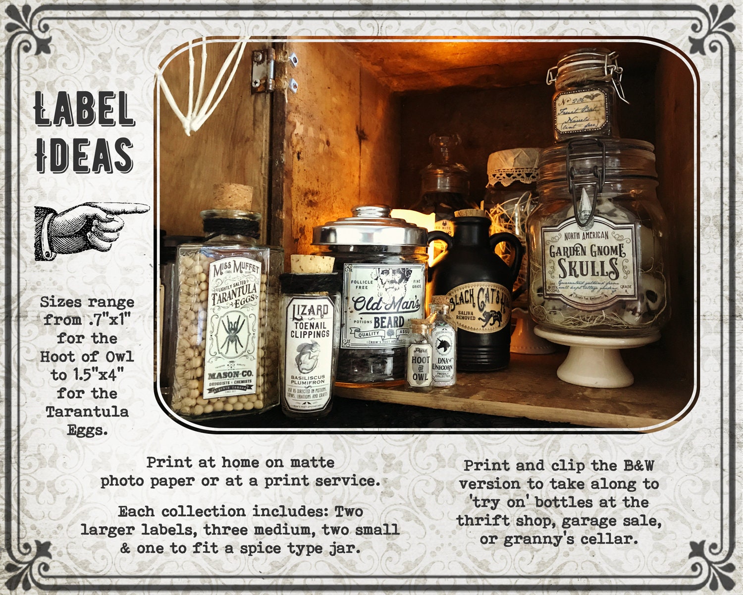 Vintage Look Potion Labels #7, Halloween Apothecary Labels for Jars ...