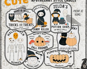 Cute Halloween Apothecary Style Potion Labels #101, Printable