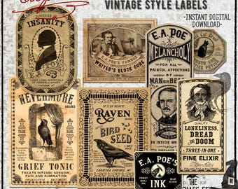 Poe Apothecary Style Potion Labels #93, Printable