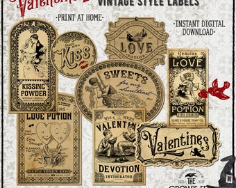 Victorian Inspired Valentine Potion Labels Two #109, Printable