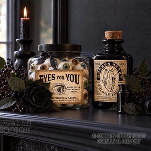 Gothic Valentine Labels | Love Potion, Coffin & Skeleton Printables | Creepy Romantic Valoween Decor | #91 image 2