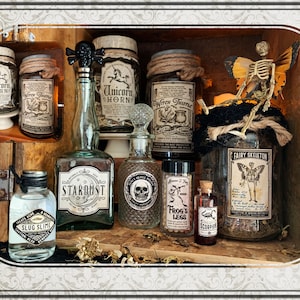 Vintage Look Potion Labels 55, Halloween Apothecary Labels for Jars, Printable image 3