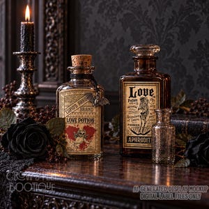 Gothic Valentine Labels | Love Potion, Coffin & Skeleton Printables | Creepy Romantic Valoween Decor | #91 image 5