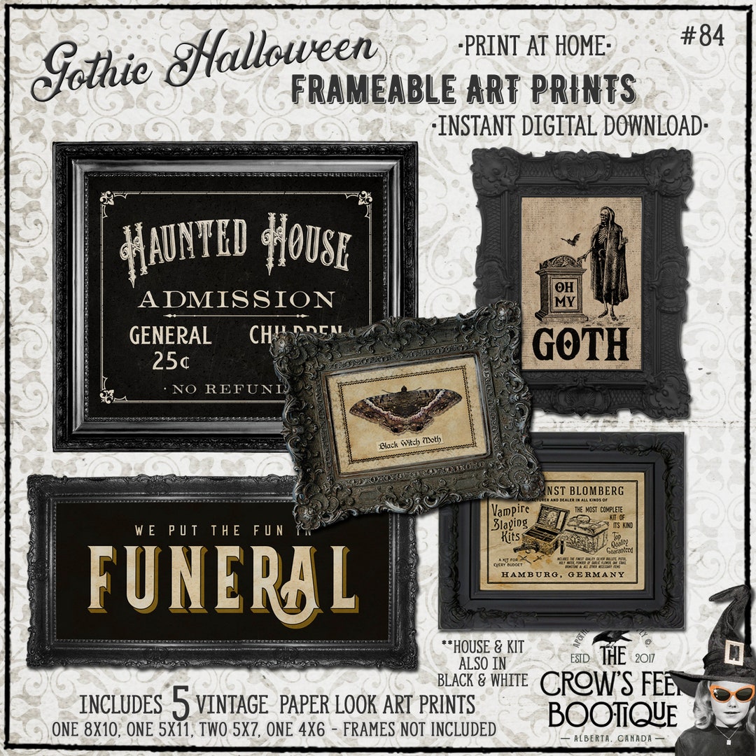 Gochie Print Vintage Look Gothic Art Prints, #84 - Etsy