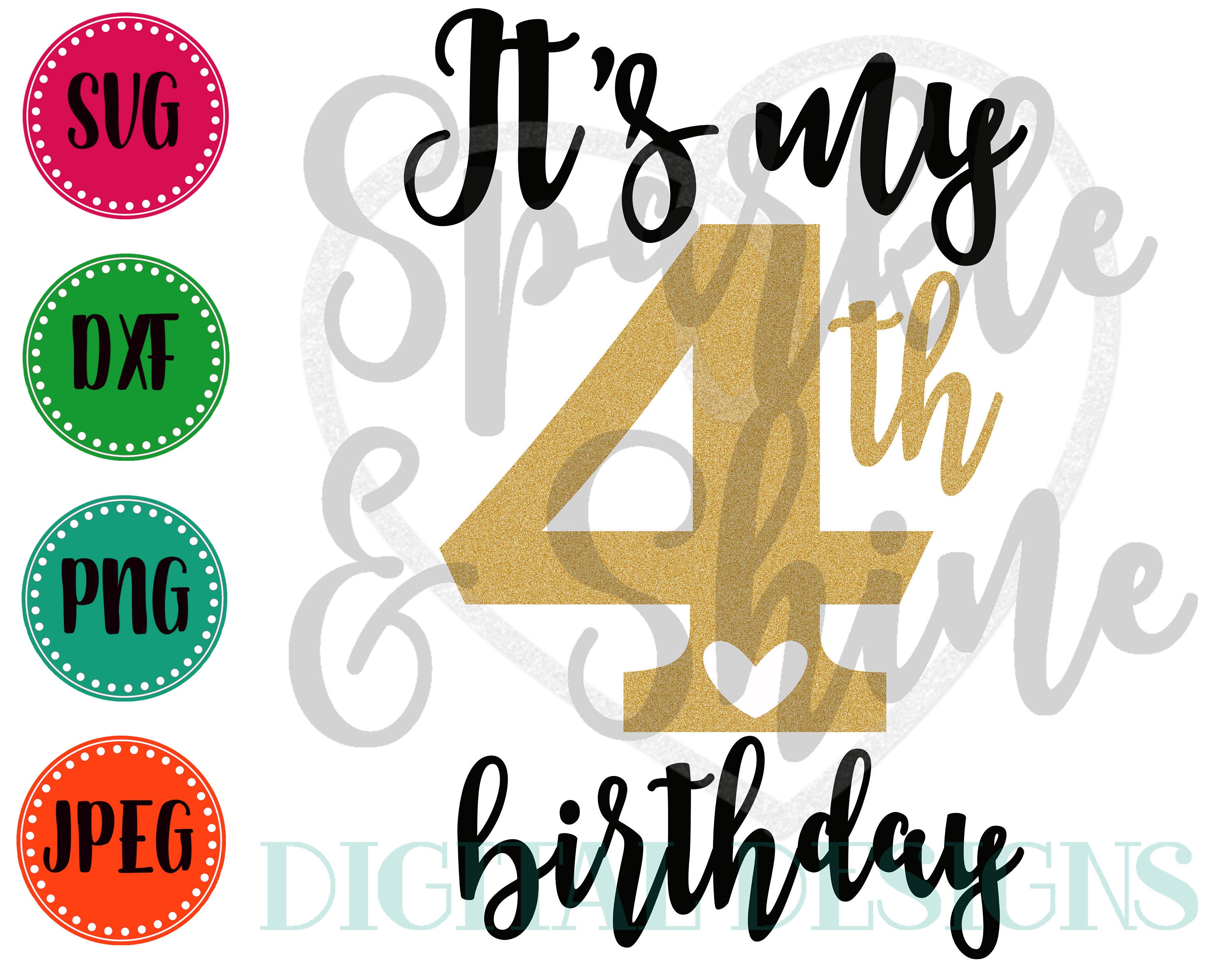 Download 4th Birthday SVG DXF JPEG Birthday Girl Cut File Girl Svg ...