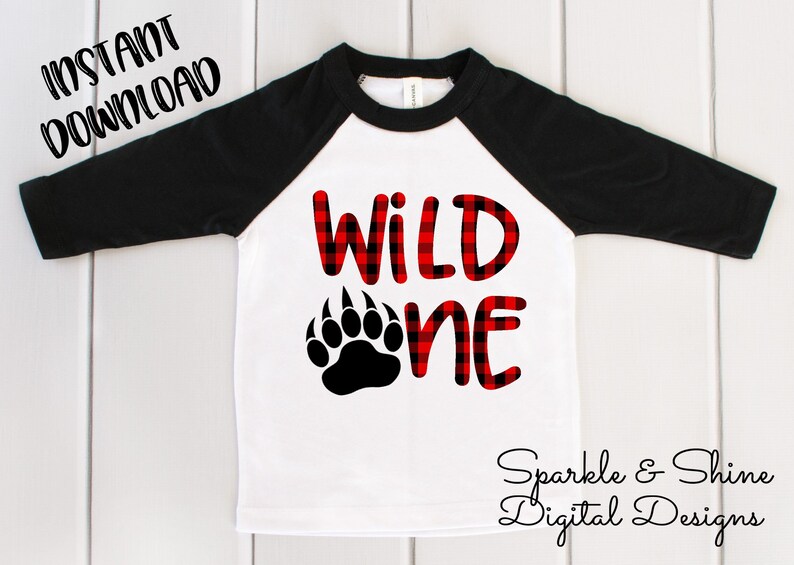 Download Wild One SVG DXF JPEG Buffalo plaid Birthday Boy Svg file ...