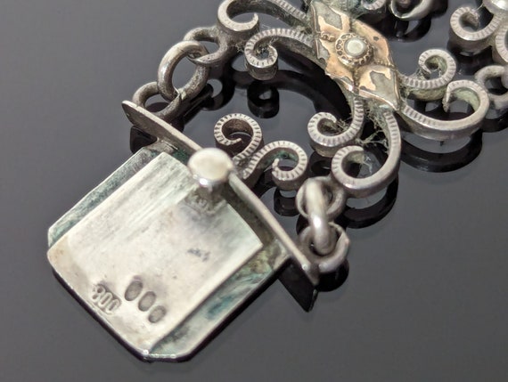 Antique French 800 Silver Cherub Bracelet - image 5