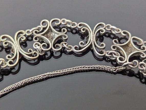 Antique French 800 Silver Cherub Bracelet - image 3
