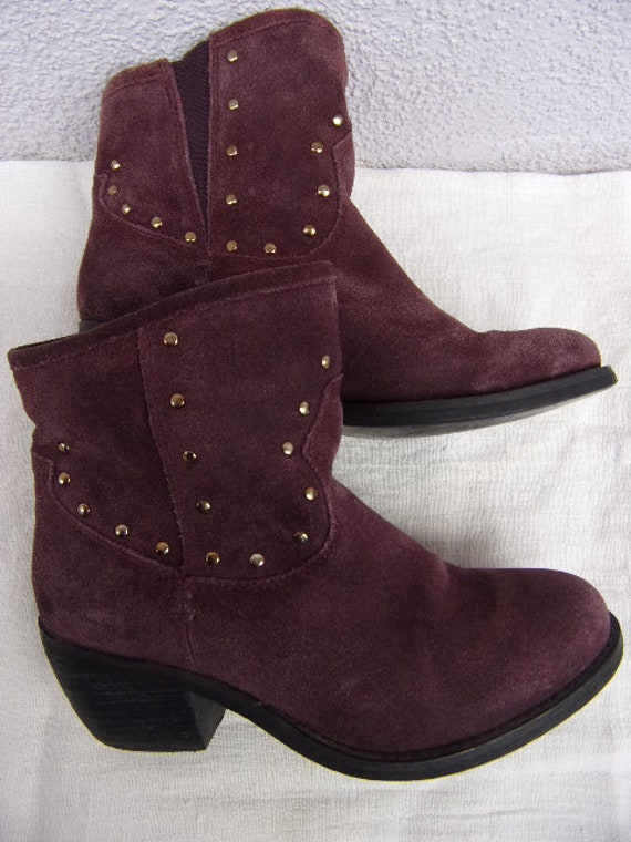 Vintage Womens Boots/Real Suede Upper/Red Brown L… - image 8