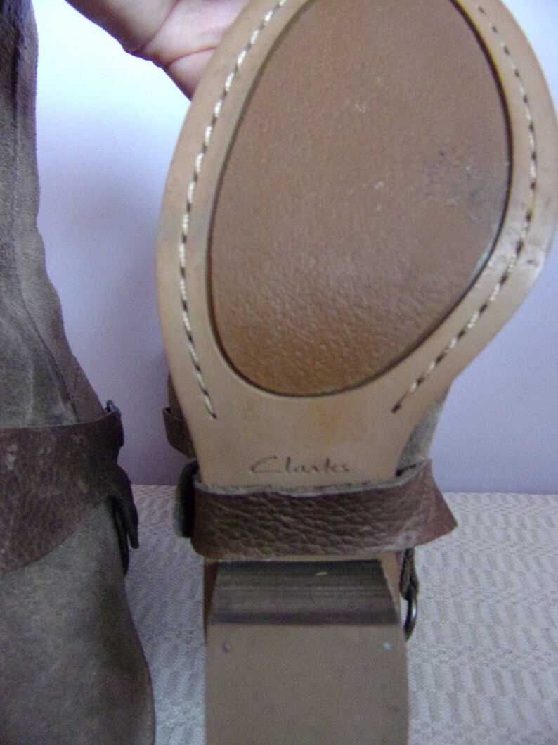 Vintage Women/'s Boots Brand CLARKS BootsBrown Leather BootsCowboy BootsSuede Leather BootsSize EU 36 UK 3,5