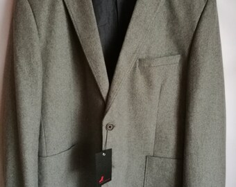 Vintage Men's Jacket/Gray Wool Blazer/Formal Jacket/Button Up/Pockets/Lining/Size XL