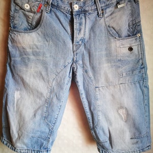 Vintage Men&#39;s Shorts/Blue Denim JACK & JONES Shorts/Summer Shorts/Buttons/Pockets/Size L