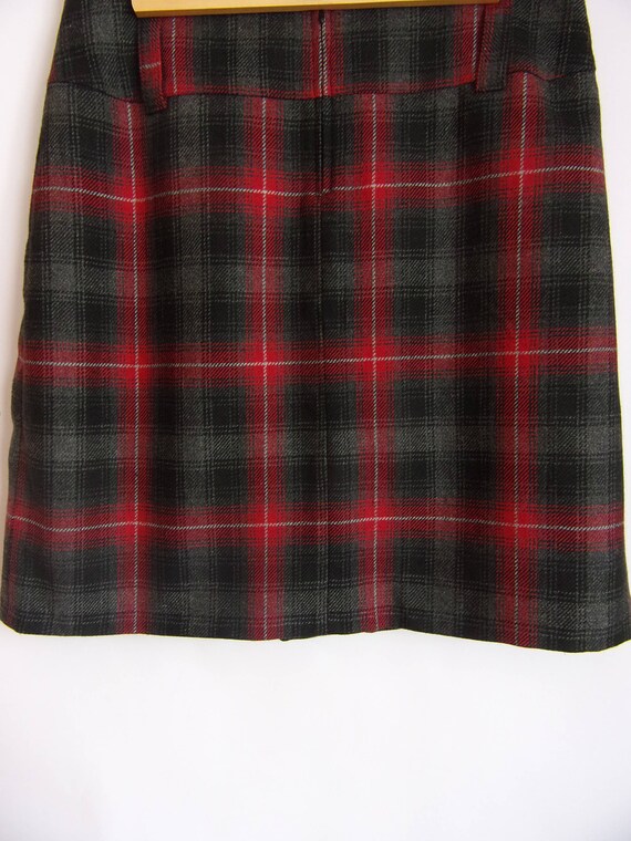 Vintage Women's Skirt/ Gray Black Red Skirt/Warm … - image 7