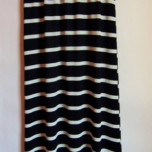 Vintage Womens Blue White Skirt Striped Maxi Long Skirt Summer Skirt Beach Skirt Elastic Belt Size M