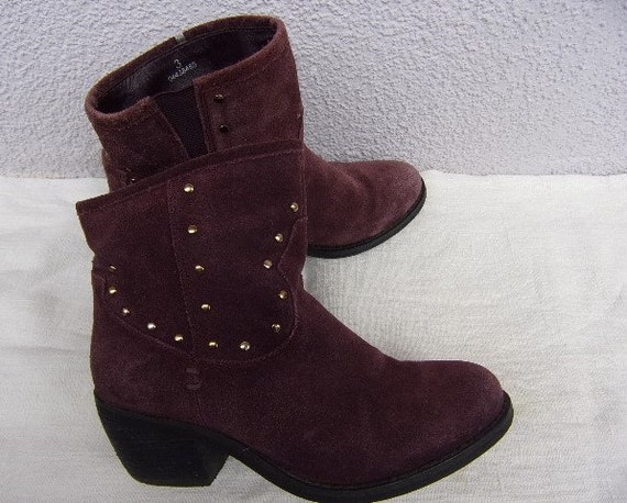 Vintage Womens Boots/Real Suede Upper/Red Brown L… - image 7