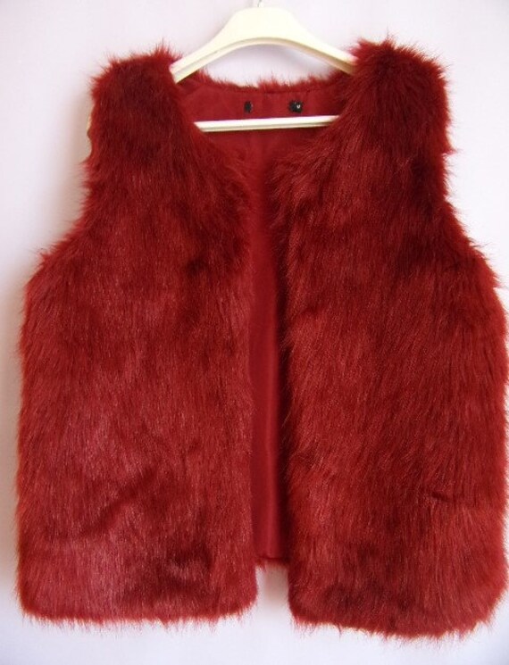 red fur vest