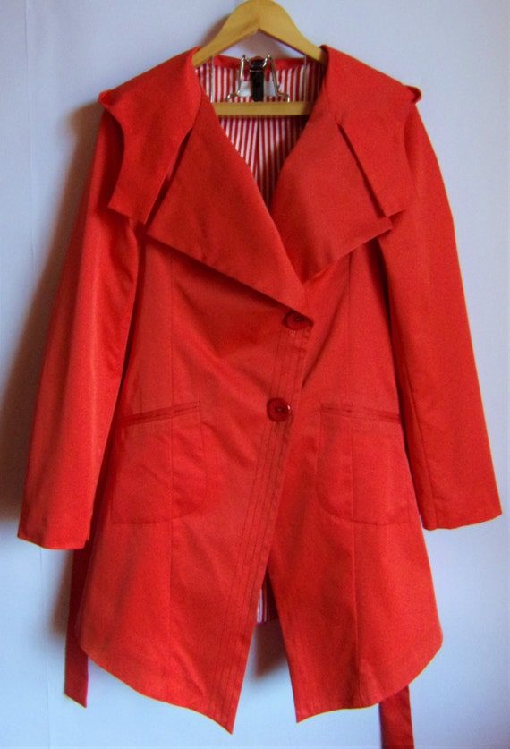Women's Bright Pink Trench Coat/ Dust Coat /With