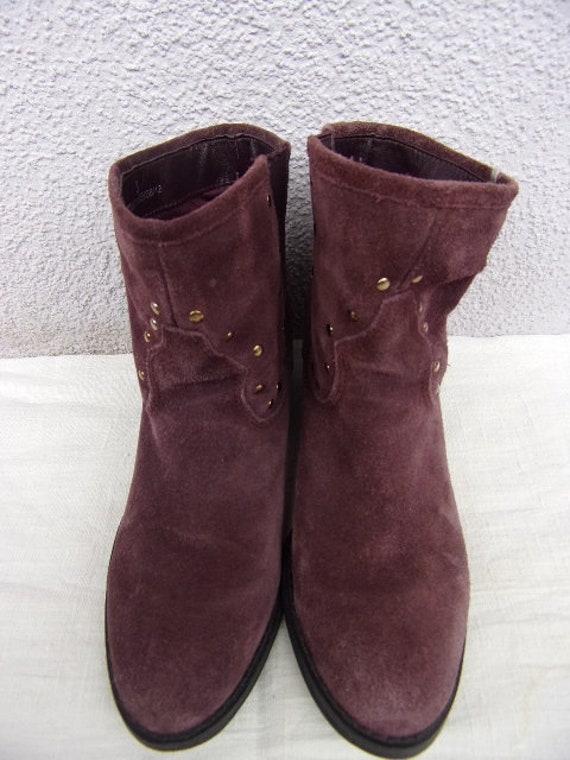 Vintage Womens Boots/Real Suede Upper/Red Brown L… - image 5