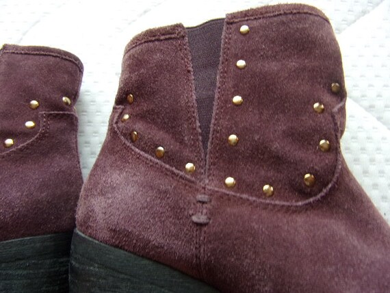 Vintage Womens Boots/Real Suede Upper/Red Brown L… - image 9