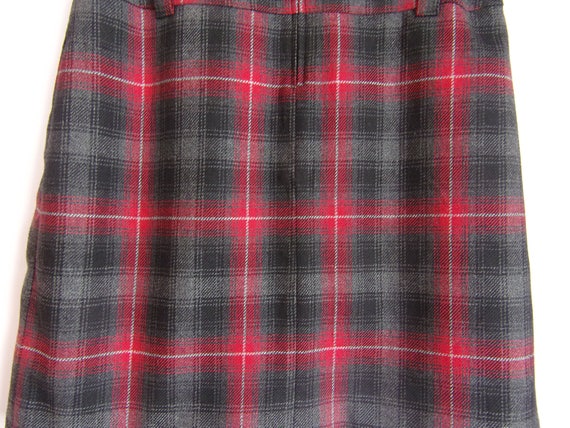 Vintage Women's Skirt/ Gray Black Red Skirt/Warm … - image 8