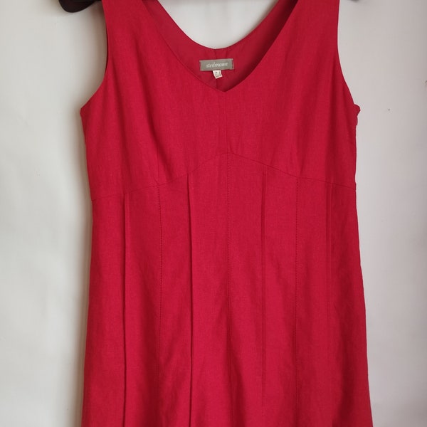 Red Linen Dress - Etsy