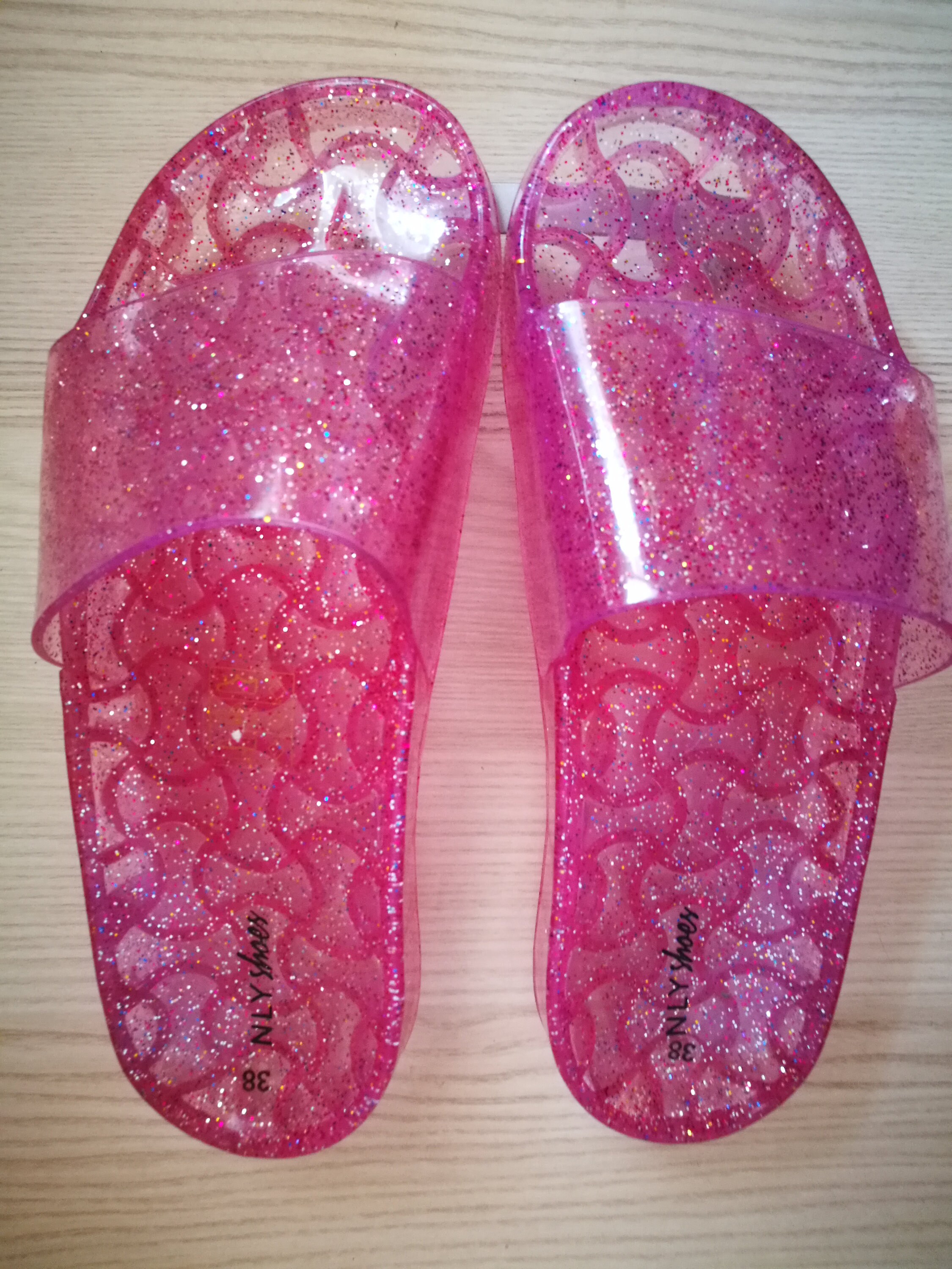 sparkly jelly sandals