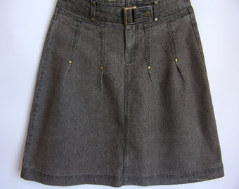 peber leder sikkerhed Buy Vintage Women's Skirt/ Denim A Line Skirt/gray Online in India - Etsy