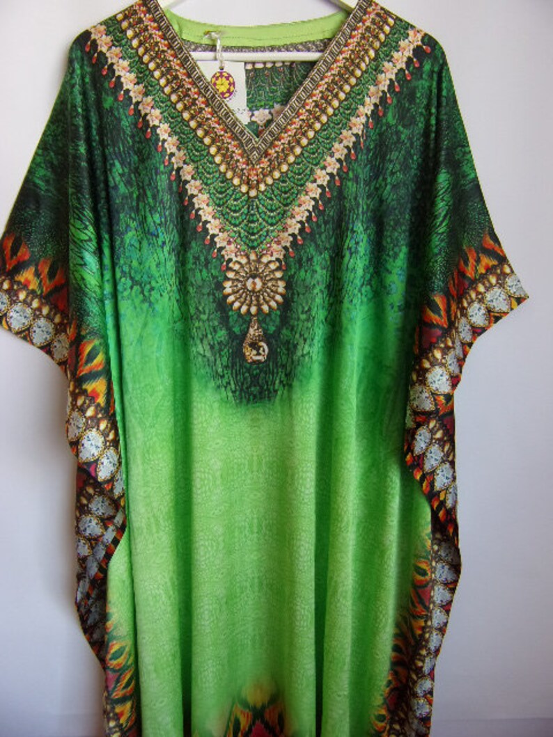 Vintage Women/'s DressSummer DressColorful Dress Green Yellow Pink DressAbstract Print Maxi DressV NeckSize M