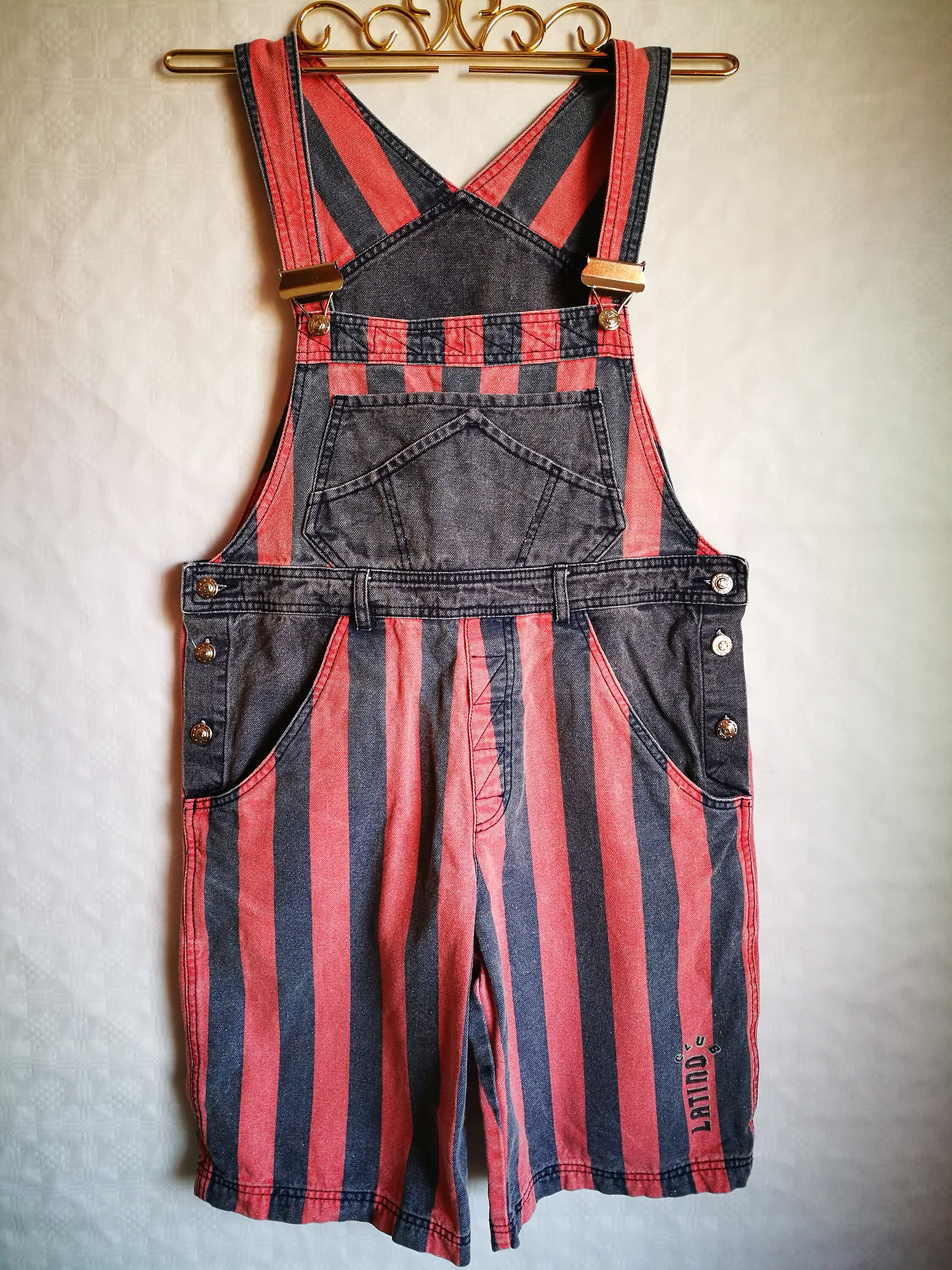 pink jean romper