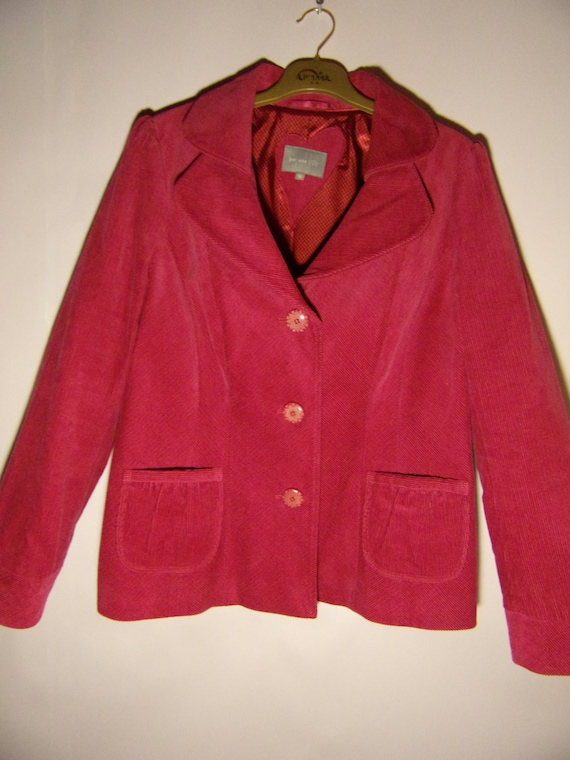 Vintage Womens Jacket/Marks & Spencer Jacket/  Crimson Jacket/Corduroy Jacket/ Button Up/  Pockets/ Perfect Lining/  Size- M