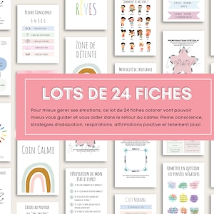 French Mental Health Bundle Kids Teens 24 Pages Anxiety Relief Emotional Regulation Calming Corner Emotions Feelings Colorful worksheets