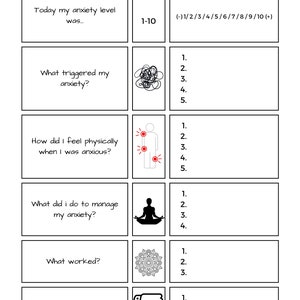 Anxiety Worksheet Anxiety Journal Self Check in Self Care Worksheet ...
