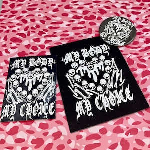 My Body My Choice Button Sticker Patch Pro Abortion Pack