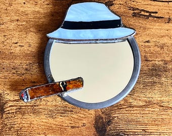 Crooner Mini 3inch Mirror Funny Hat and Cigar Driving Mirror Gag Gift ITYSL