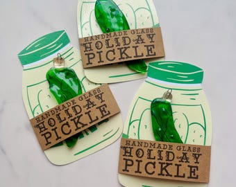 Christmas Pickle Glass Pickle Ornament Handmade