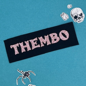 Glitter Pink Thembo Patch Pronoun Gender Funhouse