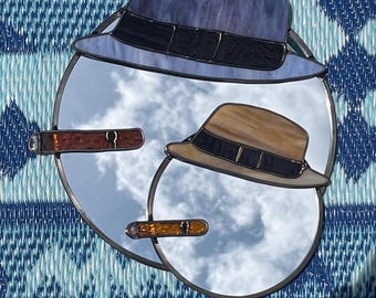 Crooner Spiegel Lustiger Hut und Zigarrenspiegel Knebel Geschenk ITYSL